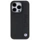 BMW Leather Textured & Stripe Case for iPhone 15 Pro - Black