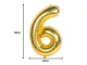 Foil Balloon Number 6 Birthday Party Decoration 66cm, Gold