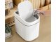 Mini Trash Can with Flip Lid, 2L, White