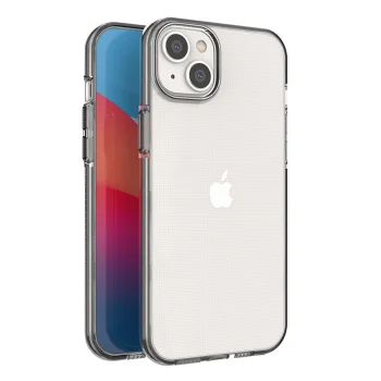 Spring Case for iPhone 14 Plus TPU Case with Frame, 1 mm, Black