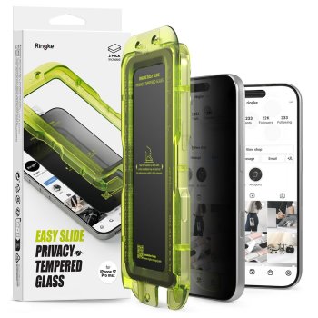 Ringke Easy Slide 2-pack Privacy Glass iPhone 17 Pro - Black