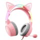 Игровые наушники Onikuma X15 Pro с кошачьими ушками, розовые