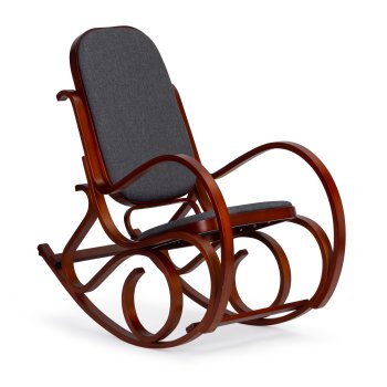 ModernHome Rocking Chair Upholstered Lounge Armchair for Living Room & Nursery, Charcoal