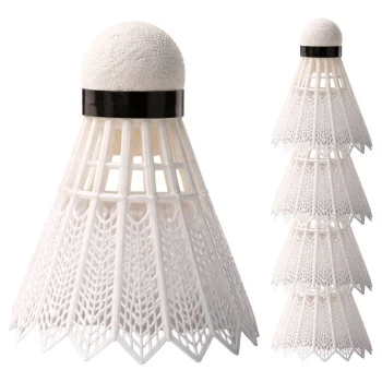 Durable Nylon Badminton Shuttlecocks 5-Piece Set for Training, White