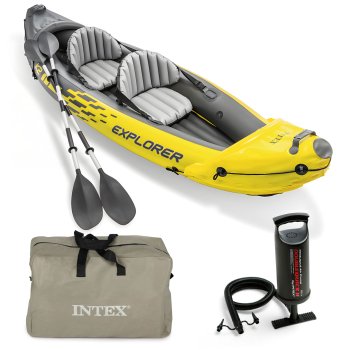 Piepūšamais kajaks Explorer K2 2 personām ar airiem un pumpi, INTEX 68307