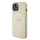 Apple iPhone 15 6.1\'\' Guess Saffiano MagSafe Case Cover (GUHMP15SPSAHMCB), Gold | Чехол Кейс Бампер...