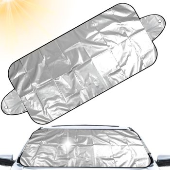 Reversible Windshield Cover for Sun Shade and Winter Snow Frost Guard