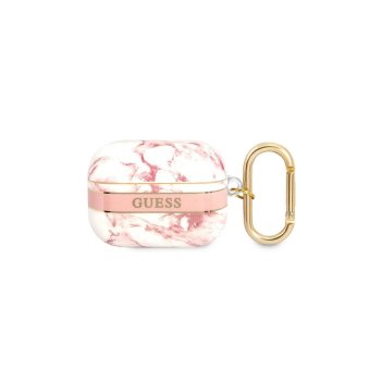Guess GUAPHCHMAP AirPods Pro cover pink/pink Marble Strap Collection
