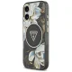 Guess IML Glitter Flowers Triangle MagSafe Phone Case Cover iPhone 17 - black