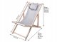 Folding Wooden Beach and Garden Sun Lounger with Pillow, Grey