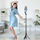 Tech-Protect L04S Selfie Stick with Tripod Telescopic Stand and Bluetooth Remote Control, Black