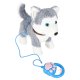 Interactive Walking Husky Dog Toy with Leash, Grey and White