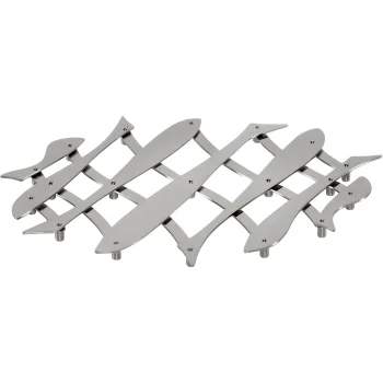 Alessi Pescher Extendable Trivet DUL03, 12 x 51 x 19 cm, Silver
