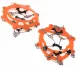 Anti-Slip Shoe Grips with 8 Spikes and Chains, Orange (Size 38-45)