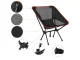 Folding Camping and Fishing Chair, Black/Red