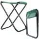 Folding Camping Stool, Metal Frame, Green