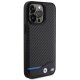 BMW iPhone 15 Pro Max vāciņš Leather Carbon, melns