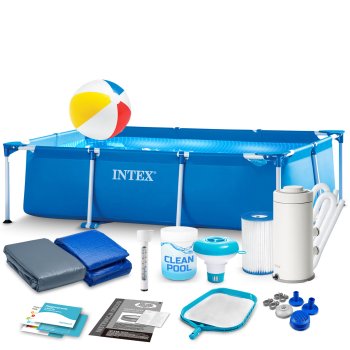 Intex 28271 Rectangular Frame Pool Set, 260 x 160 x 65 cm, 15-in-1