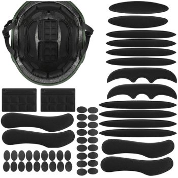 Universal Helmet Replacement Pads 54 pcs Trizand, black