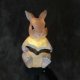 Solar LED garden light rabbit with book, warm white