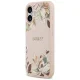 Guess Grained Flowers Classic Logo MagSafe iPhone 17 Case - Pink