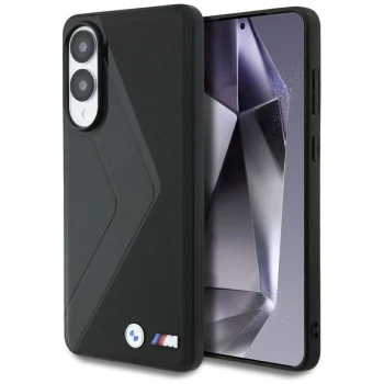 BMW Samsung Galaxy S25 Edge Case Leather Oversized Stripes MagSafe, Black