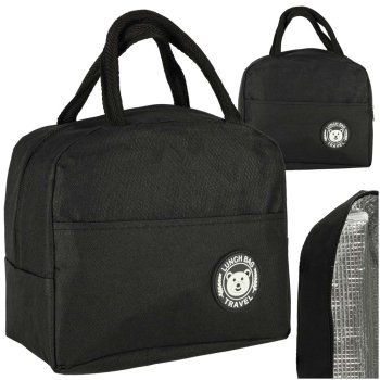 Insulated Thermal Lunch Bag for Food, Black