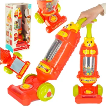 Interactive Children's Vacuum Cleaner with Sound and Light, Raspberry