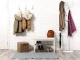 Standing Coat Rack ModernHome with 14 Hooks for Entryway, Metal Hall Tree, white