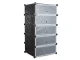 Modular Shoe Cabinet, 5 Tiers, Black