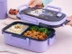Lunchbox with Compartments and Cutlery, Purple