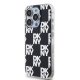 DKNY iPhone 15 Pro Case IML Checkered Mono Pattern, Black