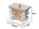 Bathroom Organizer and Cotton Bud Holder with Wooden Lid