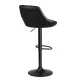 Sofotel Nerra Adjustable Bar Stool with Back and Black Base, Black