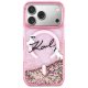 Karl Lagerfeld Liquid Glitter Karl Script Logo MagSafe Phone Case Cover iPhone 17 Pro - Pink