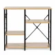 ModernHome Loft Kitchen Rack with Shelves & Hooks 90cm Light Oak