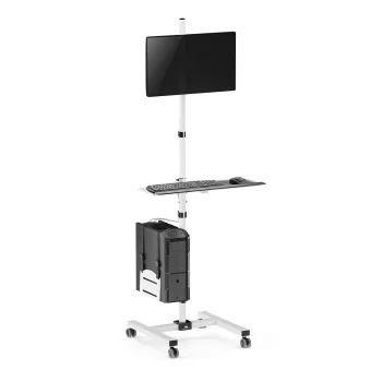 Mobile Computer Workstation Cart 17-32" Maclean MC-793 W, White