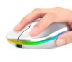 Wireless RGB LED Optical Mouse with Rechargeable Battery Bluetooth, rose gold