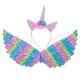 Kids Unicorn Carnival Costume, Wings and Headband, Rainbow