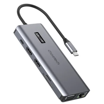 Choetech HUB-M26 12-in-1 USB-C Hub with Display Gray