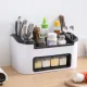 Multifunctional Kitchen Organizer for Cutlery and Spices, White/Black
