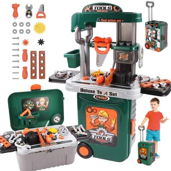 Kids Tool Set and Toy Workshop in a Suitcase 3-in-1 008-952A