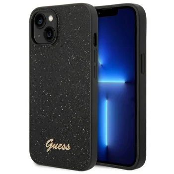 Guess iPhone 14 Plus / 15 Plus Case Glitter Script, Black