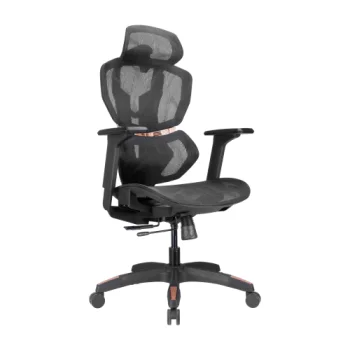 Office and Gaming Chair with Headrest and 4D Armrests, Black/Orange