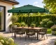 MultiGarden Rectangular Garden Umbrella with Crank, 200x130 cm, Green