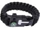 5 in 1 Paracord Survival Bracelet with Compass, Fire Starter, and Whistle, Black