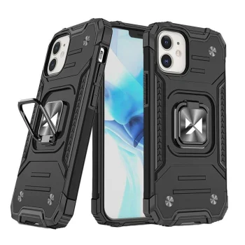 Wozinsky Ring Armor Case for iPhone 14 Plus with Ring Holder and Stand, Black