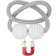 Magnetic Curtain Tieback Holder for Drapes and Sheers, Grey