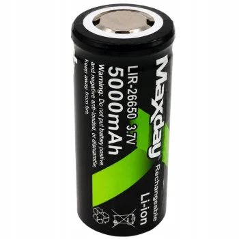 Lithium-Ion Battery 26650 5000mAh 3.7V, 1 pc, Black