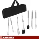 Stainless Steel BBQ Tool Set 6 Pieces Kaminer 27178, Black